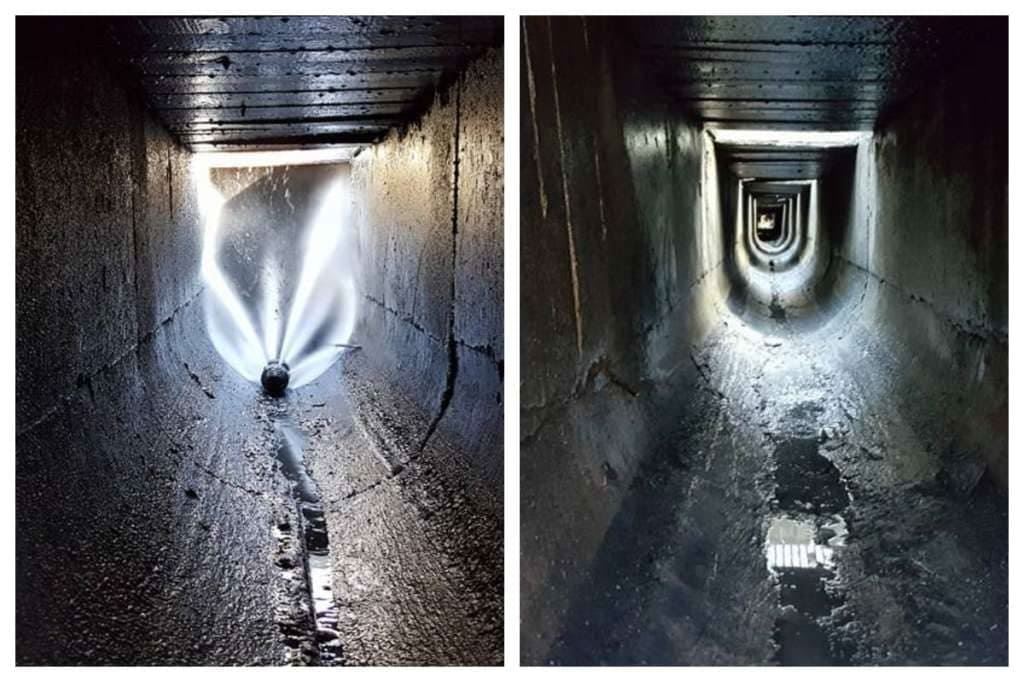 水溝清理前後比較