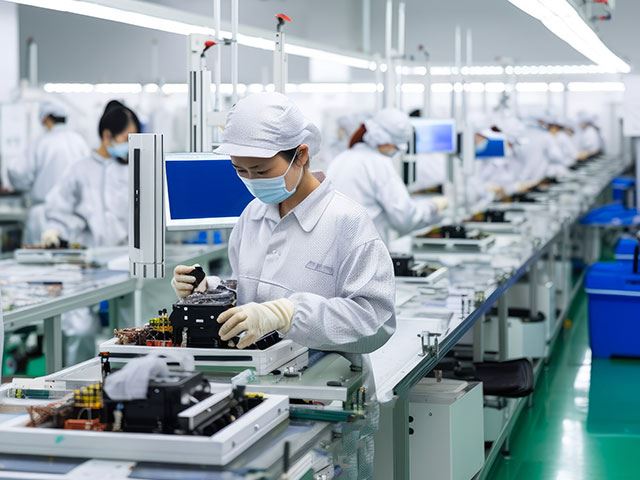 台中工廠作業員正在生產線作業，展現專業效率